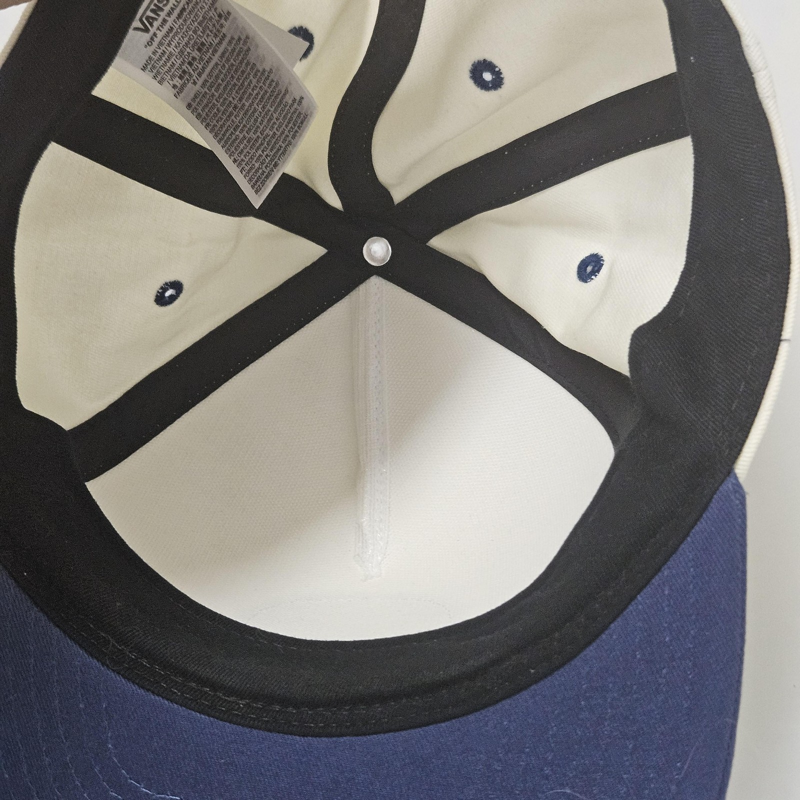 Vans Hat Cap Snap Back White Navy Patch Embroider… - image 9