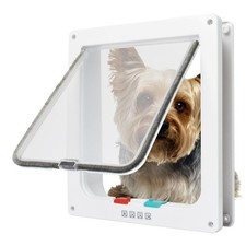 Cat Flap Door 4 Way Locking Weatherproof Pet Doors for Interior Exterior Slid...