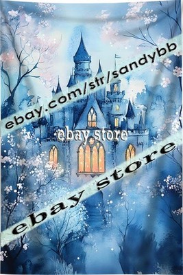 Wall Hanging Tapestry Castle Dream Decor icy magical sky 59X82 in