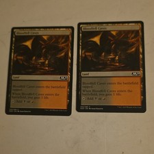 Magic: The Gathering Bloodfell Caves M20 2x Land Cards English Adam Paquette