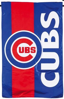 Chicago Cubs Premium 2-sided Garden Flag Banner, Embroidered Applique, 13x18...