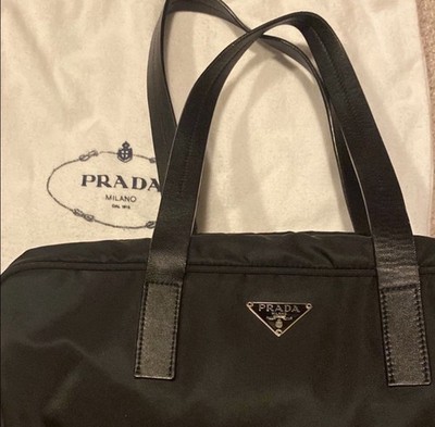 Vintage Y2K Prada Black Nylon VELA SPORT Tote Purse Bag