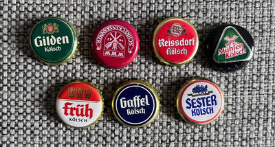 7 verschiedene Kronkorken- Deutschland - Köln - Kölsch - Sester - Gilden u.a.