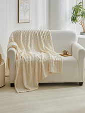 1Pc Soft Fleece Blanket, Warm Bubble Plush Throw Blanket, Air Conditioning Blank