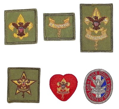 1950s-60s Eagle Scout Complete Rank Set Tenderfoot - Eagle Boy Scout (DG466)