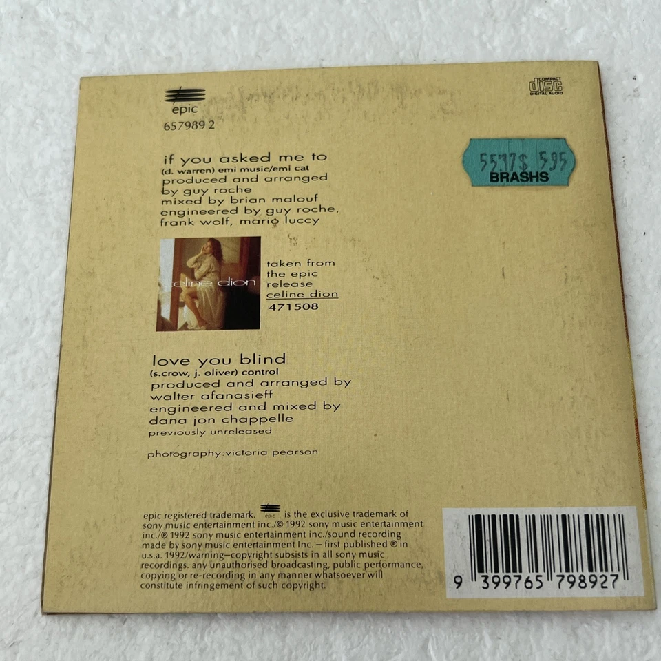 Celine Dion CD Single Rare If You Asked Me To 90s Pop Music Australian Edition - Image 2 of 4