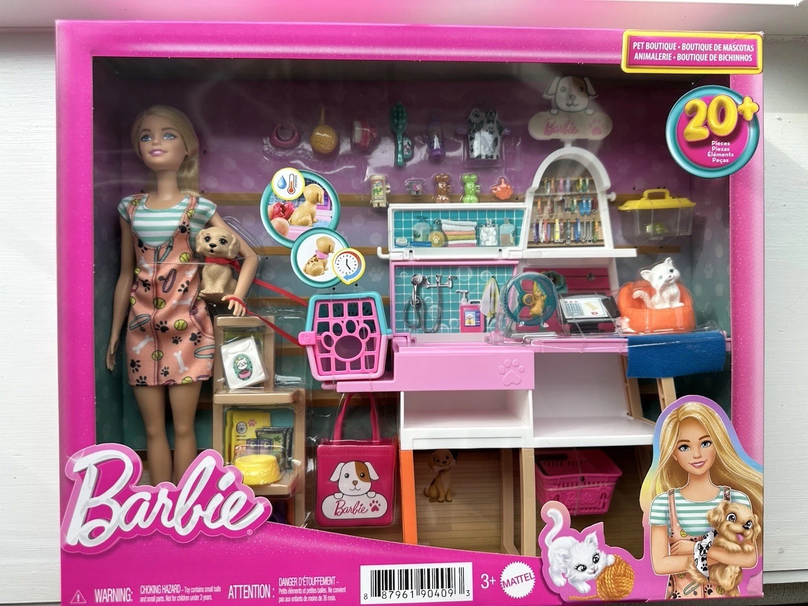 Barbie Pet Boutique Playset Doll & 20+ Accessories Puppy, Kitten, Grooming Shop