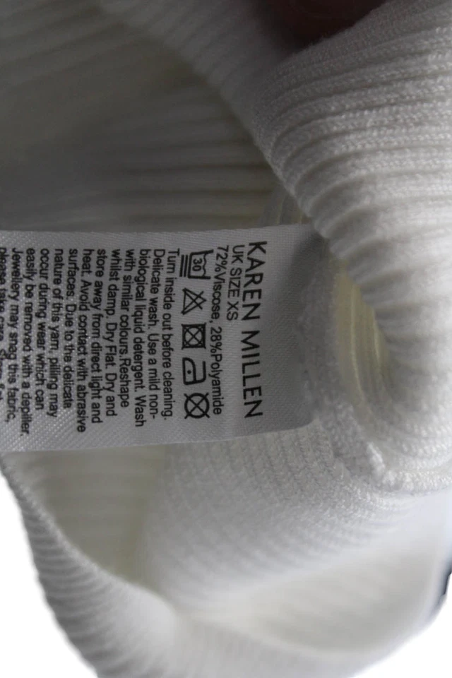 Top Karen Millen Mujer Manga Detalle Botones Manga Larga Blanco Talla XS Foto 4 de 4