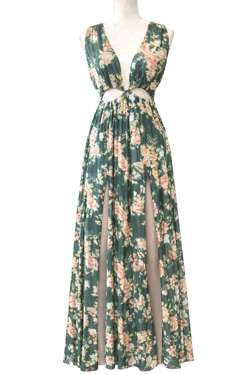 chinese dress ladies Maxigerui Women's Long Sleeve Floral Maxi Dress 2026 Spring Summer Wedding  Guest Dress Blue Watercolor S at Amazon Women's Clothing store main image 1