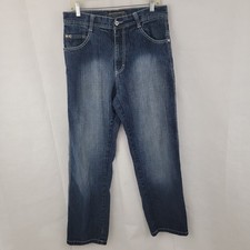 SOUTHPOLE Mens Jeans Sz 34 Blue Denim Baggy Skater Grunge Wide Leg Straight Y2K