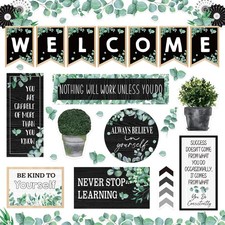 FYSUIMU 47Pcs Modern Farmhouse Inspirational Bulletin 4.1 x 5.9 inch, Green