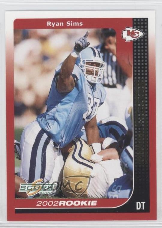 2002 Score 2002 Rookie Final Score 73/100 Ryan Sims #306 Rookie RC 0w8