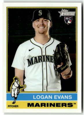2025 Topps Heritage MLB Baseball No. 556 Logan Evans Rookie