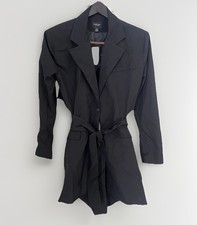 Nasty Gal Petite Blazer Playsuit Black Cut-Out Romper Sz 8 #0082