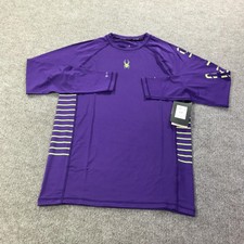 Spyder Rash Guard Shirt Mens Small Purple UPF 30 Quick Dry Swim Surf Top New