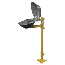 Bradley S19214dc Plumbed Eyewash, Floor Mount, Plumbed, 41 1/2 In H., 15 1/2 In