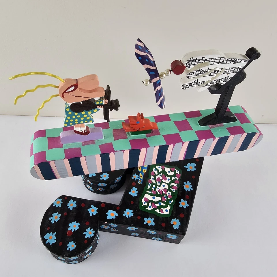 ESCULTURA - Única De Colección Original Firmada JR Reed - Caprichoso Arte Popular de Madera 9x7x10 Foto 4 de 4