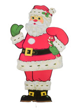 VTG Large 31.5" Jointed Santa Claus Cardboard Cutout Riveted Arms Legs