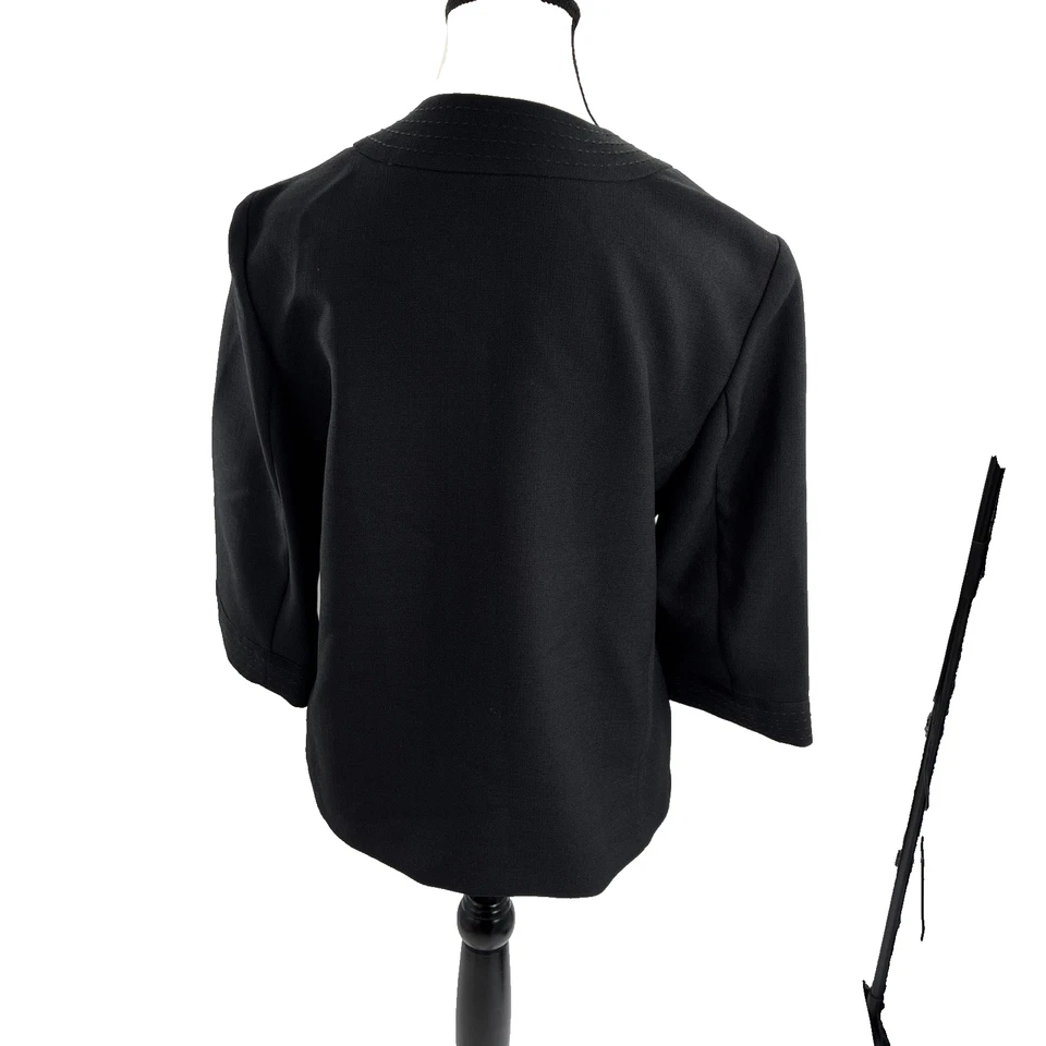 Alfred Dunner Womens Size 10P Jacket Black Button Front 3/4 Sleeve Petite - Image 4 of 4
