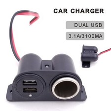 DC 12V Car Cigarette Lighter Socket Splitter Dual USB Power Fast Charger Adapter