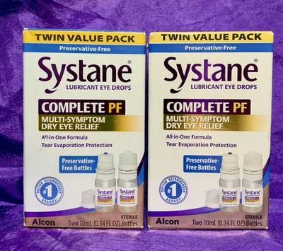 Lot Of 2 ALCON SYSTANE COMPLETE PF - TWIN PACK - 4 X 10ML BOTTLES - Exp. 02/28+