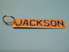 Handmade JACKSON License Plate Keychain Key Ring - Cut from Real License Plate