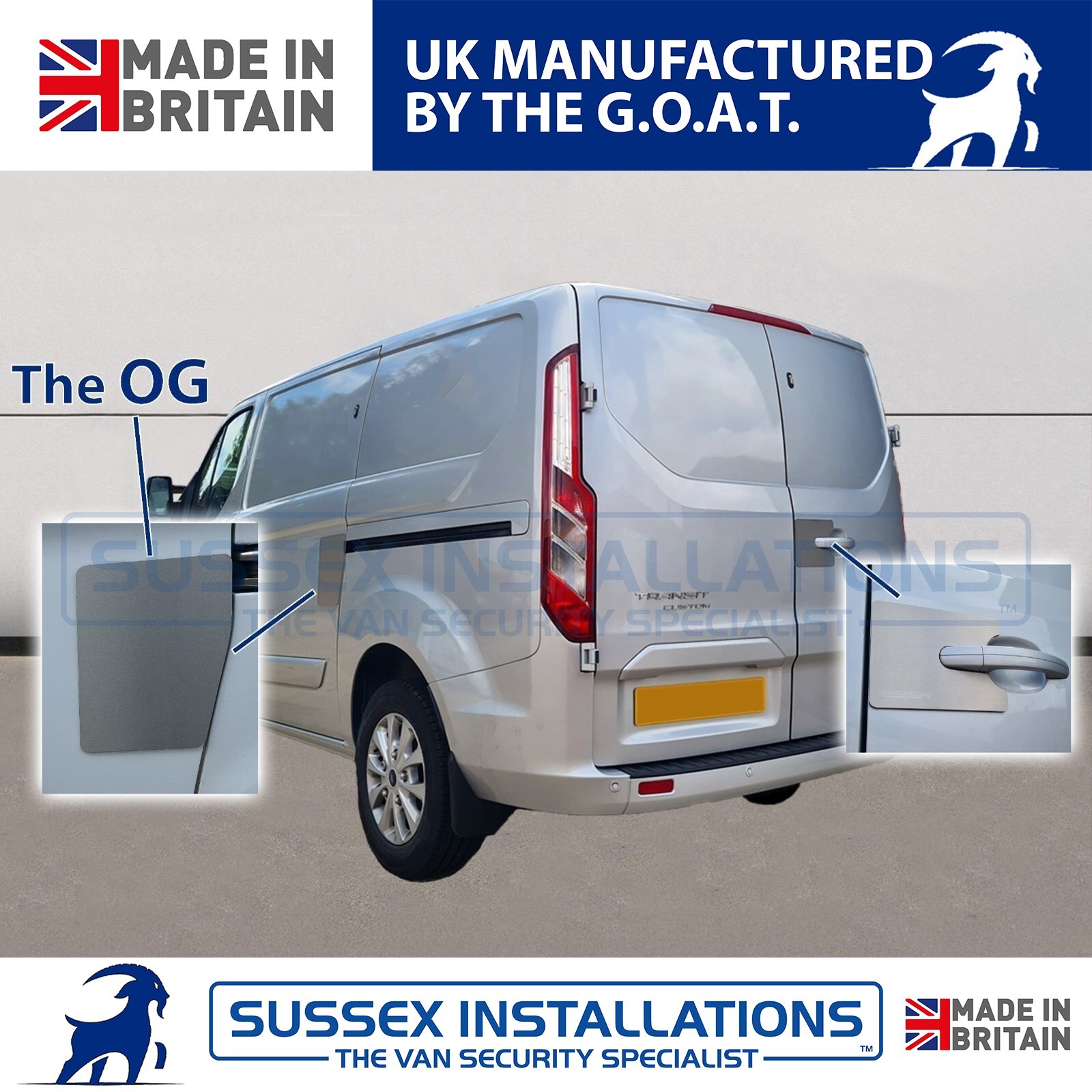 For Ford Custom (2013-2023) Side Load & Rear Barn Door Complete Shield Set