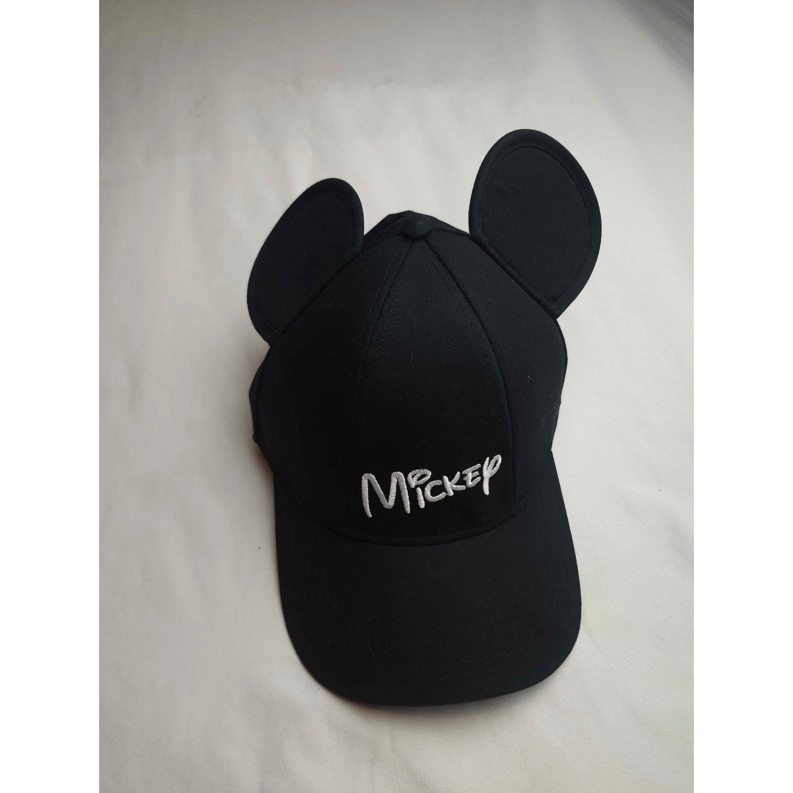 Disney Mickey Mouse Ears Baseball Cap Black Embroidered Snapback Hat Mens
