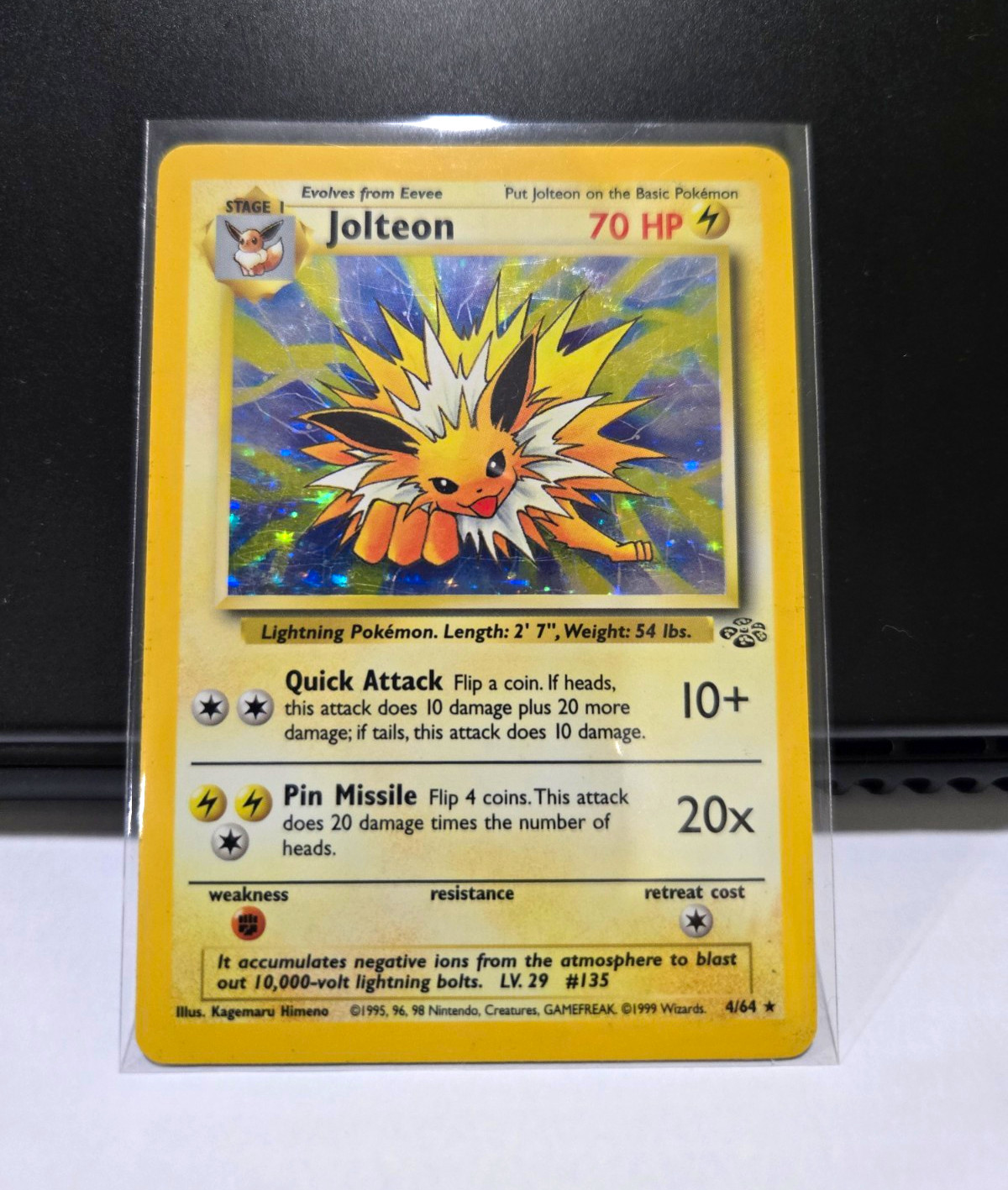 Jolteon 4/64 Jungle Rare Holo English Unlimited Pokémon TCG