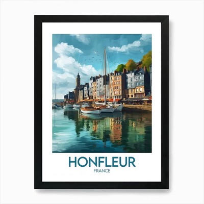 Affiche de Voyage Honfleur Kunstdruck gerahmtes Wandbild Poster Leinwanddruck Bild