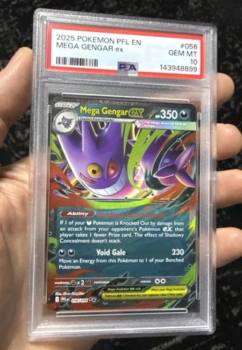 2025 POKEMON PFL EN-PHANTASMAL FLAMES #056 MEGA GENGAR EX PSA 10