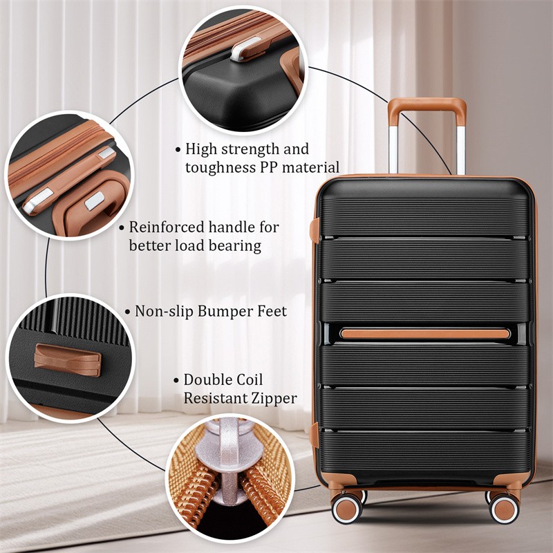 Luggage Sets 4 Piece(14/20/24/28) PP Lightweight & Durable Expandable Suitcase