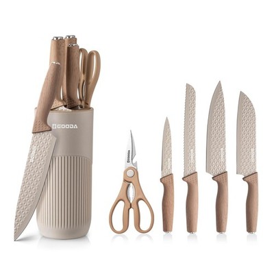 Kitchen Knife Set With Block,6-Piece Professional Chef Cooking Knives Set For...