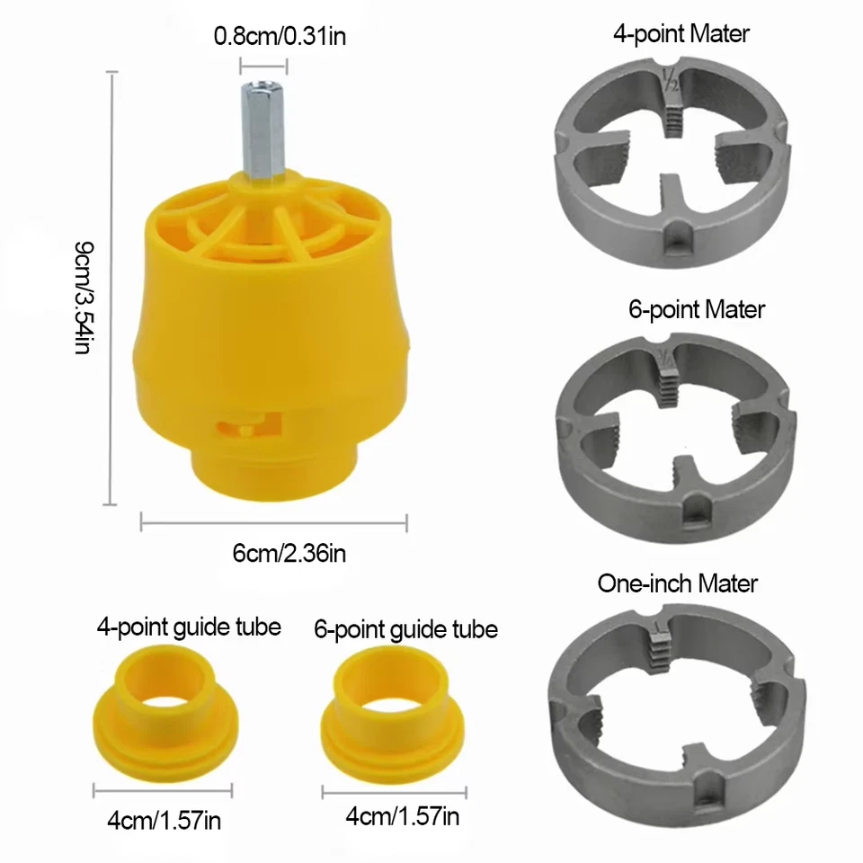 PVC Thread Maker Tool Pipe Threader Plumbing Tool with 3 Dies for Electric Drill - Image 2 of 4