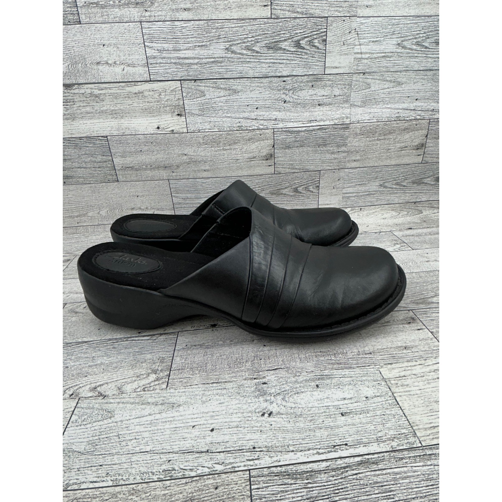 Clarks Artisan Black Leather Mule Clogs Slip On C… - image 9