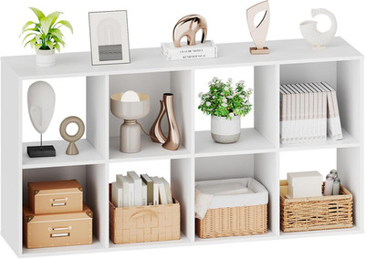8 Cube Storage Organizer - Open Cube Bookshelf with 4 Removable Back Panels, Dis