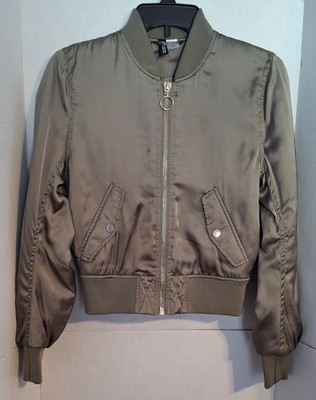 Women's Divided by H&M Olive Green Zip-up Short Jacket Size 6