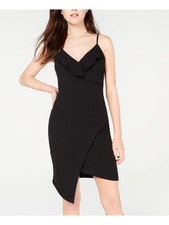 CRAVE FAME Womens Sheath Above The Knee Dress Black Sleeveless Juniors L
