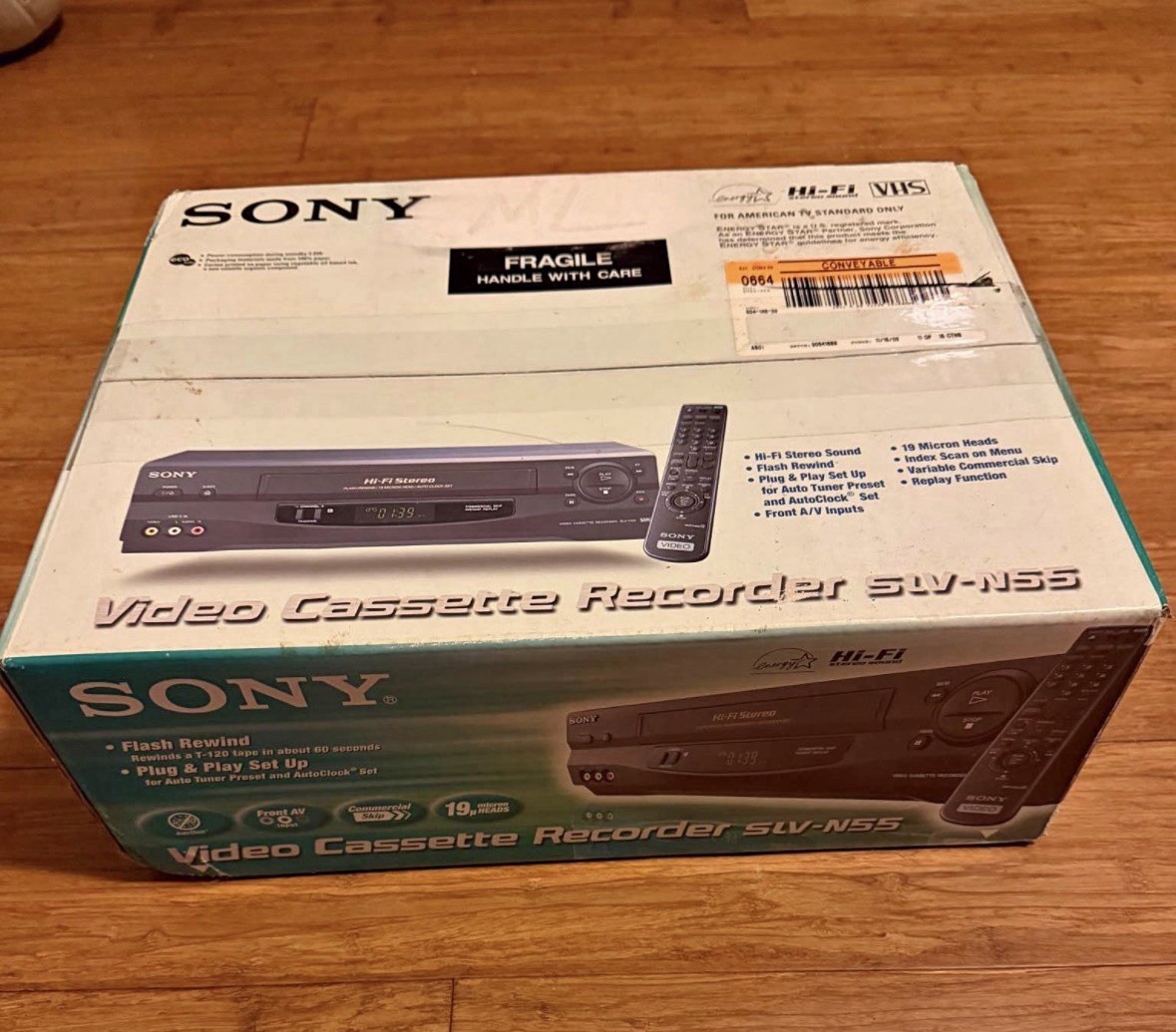 NEW Sony SLV-N55 Hi Fi 4 Head Stereo VCR video cassette recorder
