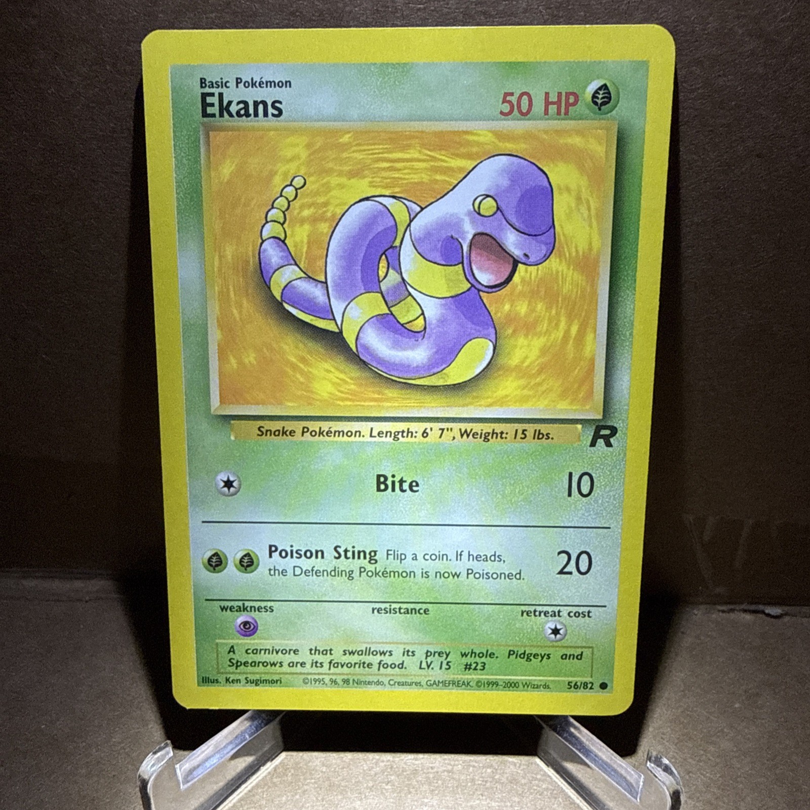 Ekans 56/82 Pokemon Team Rocket Common Vintage WOTC