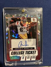 2021 Panini RPS College Ticket Amon-Ra St. Brown #118 Cracked Ice  /23 (AU, RC)