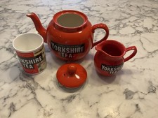 Yorkshire Tea Pot, Milk Jug & Mug. Good condition.