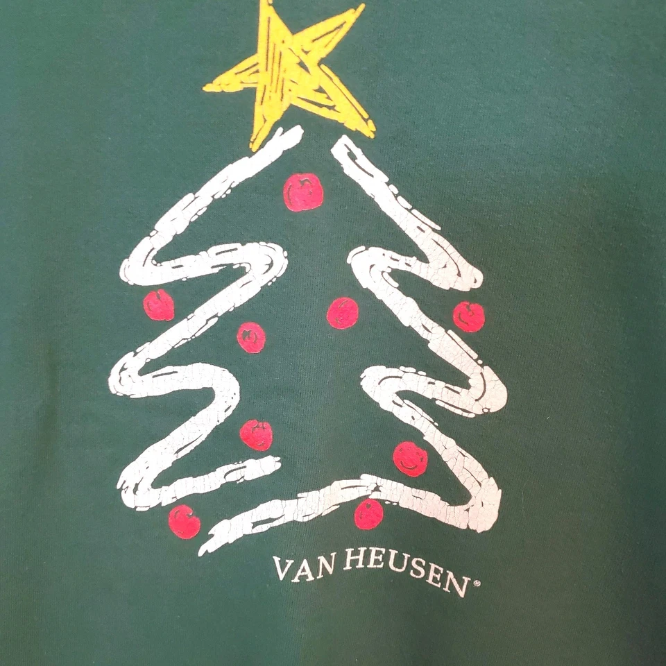 Van Heusen Christmas Sweatshirt Christmas Tree Large Holiday Attire Festive Dres - Image 2 of 4