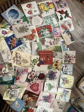 Lot Of Vintage Greeting Cards Birthday Valentines St Patricks Christmas 50s-70s