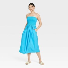 Women's Strapless Smocked Tube Sundress - A New Day Size Large.NWT. A1
