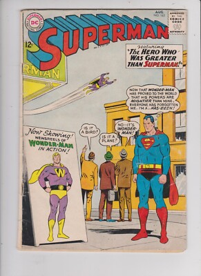 SUPERMAN COMICS # 163  VG ''WONDER MAN, THE NEW HERO OF METROPOLIS''  1963