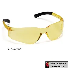 PYRAMEX ZTEK AMBER SAFETY GLASSES SHOOTING RANGE EYEWEAR S2530S Z87+ (6 PAIR)