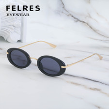 Oval Small Frame Retro Shade Sunglasses UV400 For Women Fashion Outdoor Glasses