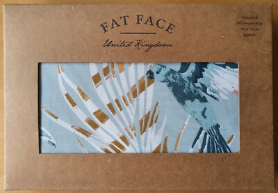 FAT FACE Standard Kissenbezug Paar PARADISE PAPAGEI SPEARMINT Neu