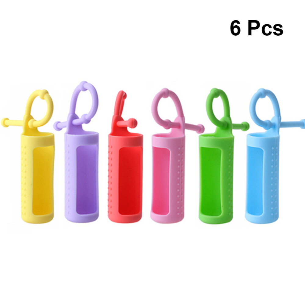 6PCS 10ML Glass Bottles Roller Bottle Holder Sleeve Essential Oil Protector